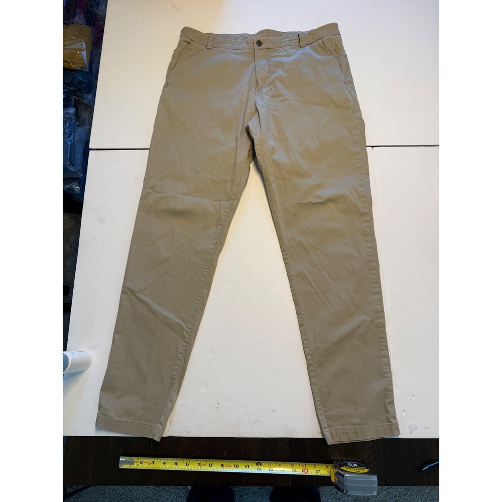 Lululemon Commission Pant Slim 36 Khaki Tan ABC Qwick Pro Chino Mens Pants